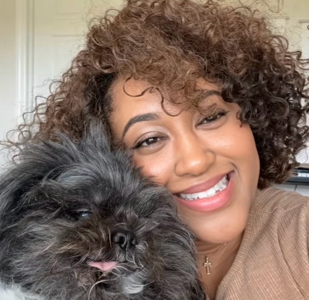 Gabby Eato with her dog